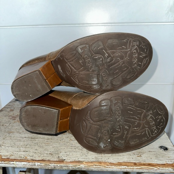 KORKS BY KORK-EASE | Leather Tan Roana Boots Clog Booties Sz. 8 - Picture 5 of 8